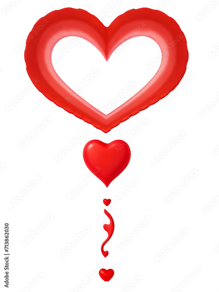 red heart isolated on white background