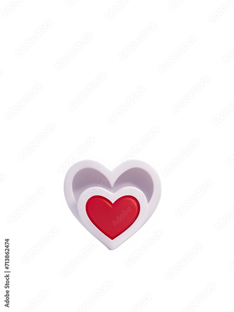 red heart isolated on white background