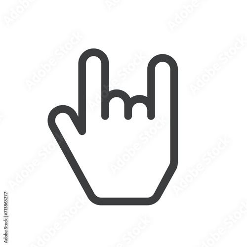 Cursor hand icon. Rock and roll sign.