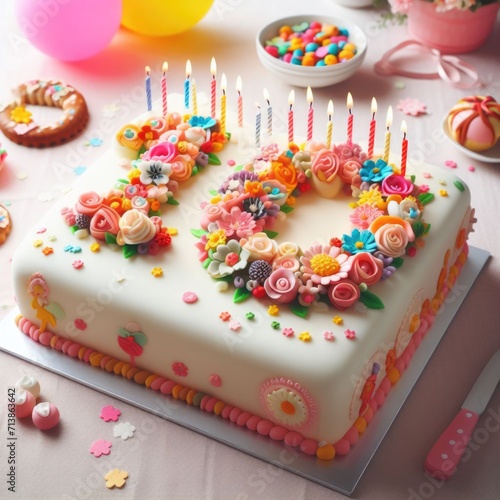 happy 10th birthday cake decotarion photo