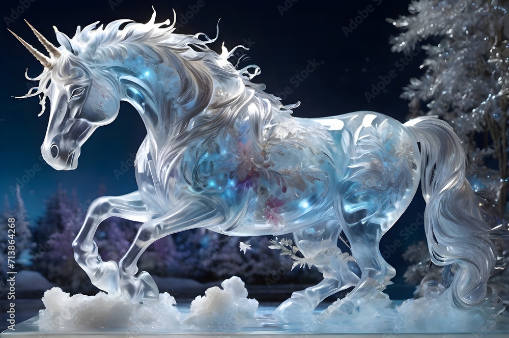 Showcasing the unicorn's elegance frozen in time