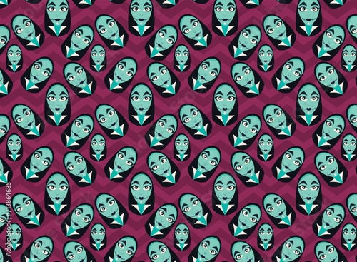 Gothic woman vector illustration, for backgrounds and fabrics pattern, repeat, horror girl, gothic pattern