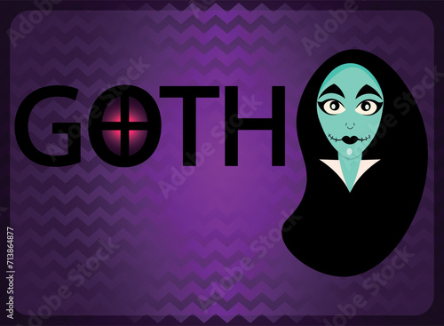 Gothic woman vector illustration, for backgrounds and fabrics pattern, repeat, horror girl, gothic pattern