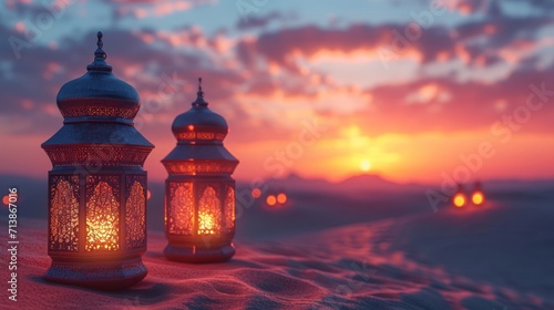 lanterns islamic on desert