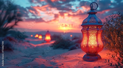 lanterns islamic on desert