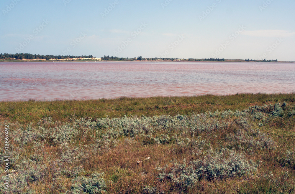 paysage rural autour du lac rose au Sénégal