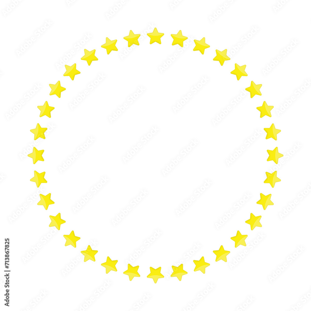 Golden star circle frame. Ornament stars. Design element, ornament. Golden star circle frame. Ornament stars. Design element, ornament.