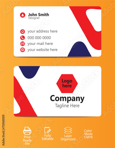 Modern and clean professional business card template for company