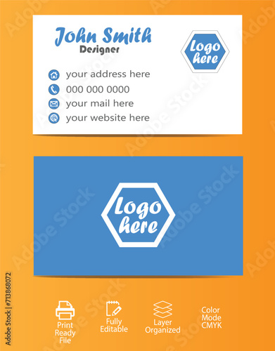 Modern and clean professional business card template for company