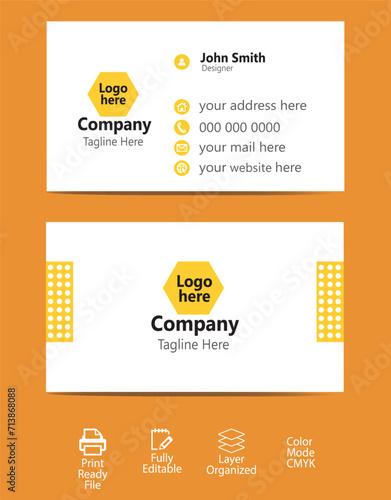 Modern and clean professional business card template for company