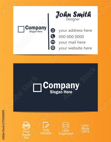 Modern and clean professional business card template for company