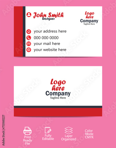 Modern and clean professional business card template for company