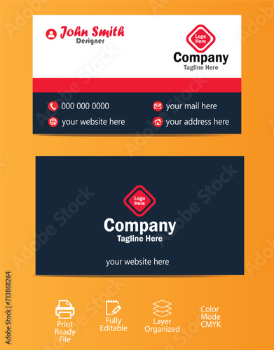 Modern and clean professional business card template for company
