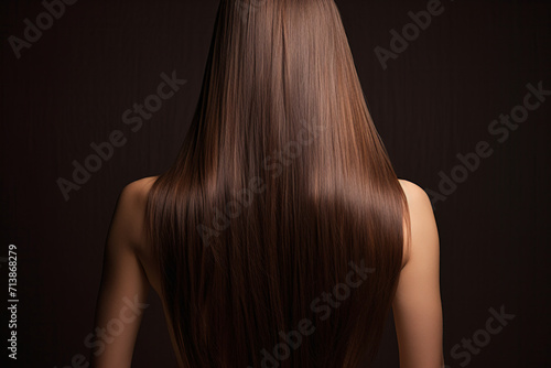 美しい髪の毛の後ろ姿の女性 