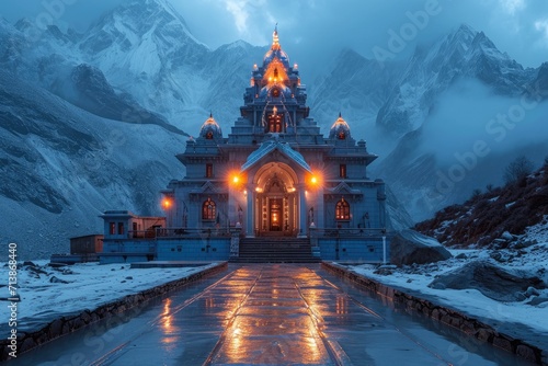Front view of Kedarnath Temple photo