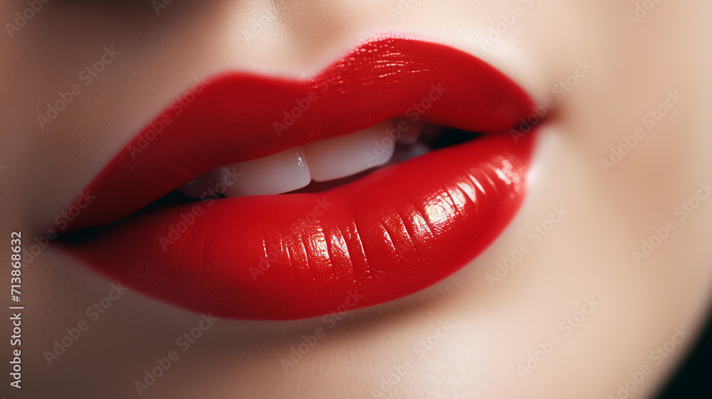 Close-up of beautiful lips for a lipstick advertisement Close-up of beautiful lips for a lipstick advertisement