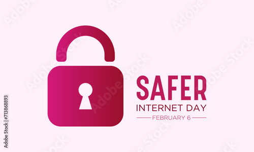 Safer Internet Day, February 6. Online and cyber security awareness vector template for banner, card, poster and background design. Vector illustration.