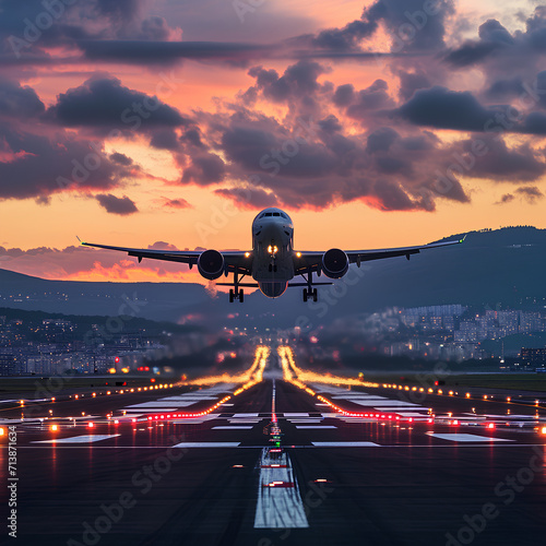 a plane taking off from an airport