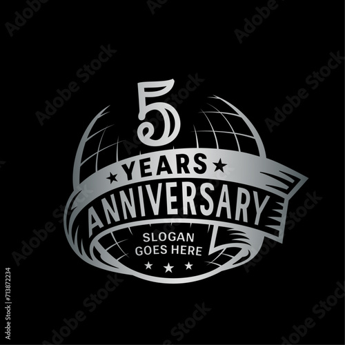 5 years anniversary design template. 5th logo. Vector and illustration. 