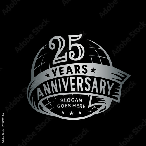 25 years anniversary design template. 25th logo. Vector and illustration.  photo
