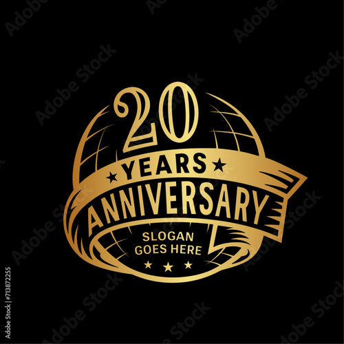 20 years anniversary design template. 20th logo. Vector and illustration. 