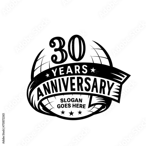 30 years anniversary design template. 30th logo. Vector and illustration. 