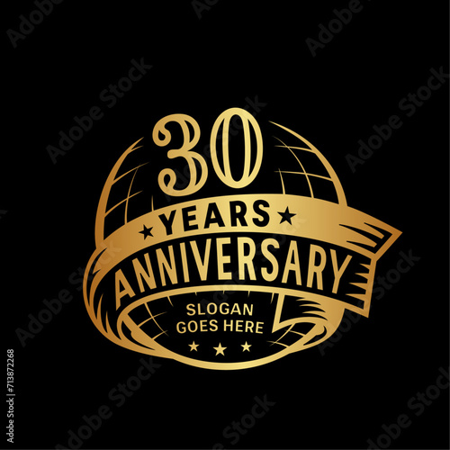 30 years anniversary design template. 30th logo. Vector and illustration. 