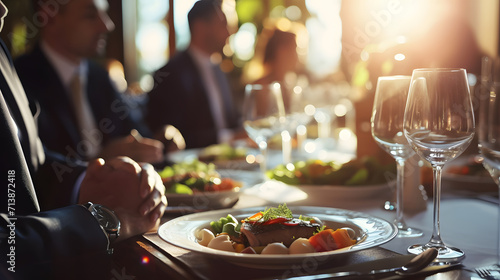 Successful Negotiation Amidst Elegant Dining Setting