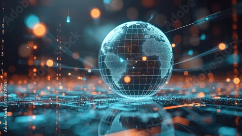 Digital marketing, Global business, e-commerce concept, Global internet network connection technology. Generative AI.
