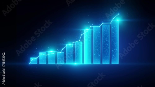 Wallpaper Mural Graph growth up futuristic design, with particles and lens flare. Torontodigital.ca