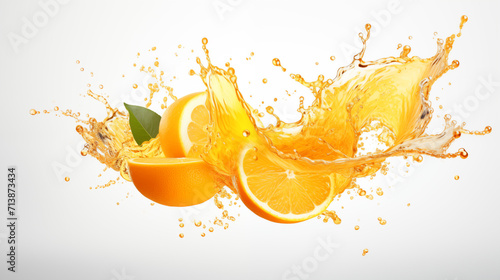 A splash of orange, A burst of flavor, a taste of the tropics., White background © KN Studio