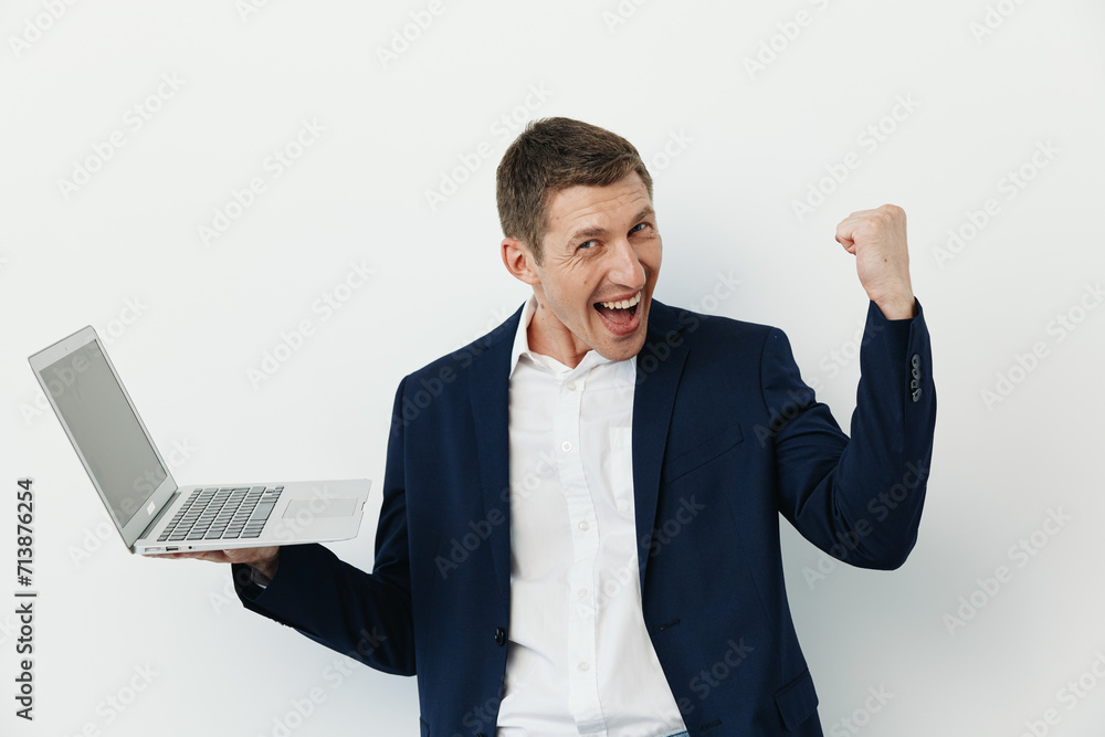 Man businessman office working business adult young man laptop computer person background Man businessman office working business adult young man laptop computer person background