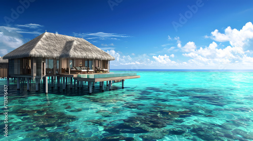 Luxurious Overwater Bungalow in the Maldives: Tropical Paradise Escape © czphoto