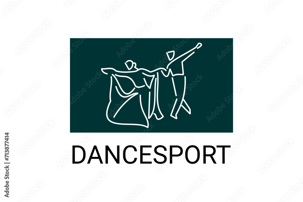 dancesport sport vector line icon. a couple of dancers are dancing in the ballroom sport pictogram, vector illustration. dancesport sport vector line icon. a couple of dancers are dancing in the ballroom sport pictogram, vector illustration.