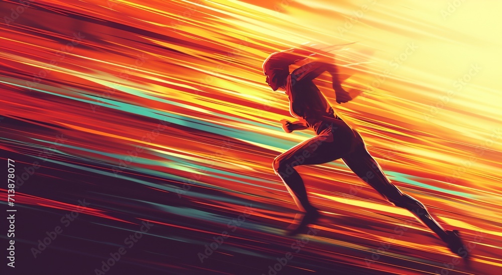 a man running through a colorful explosion of light a man running through a colorful explosion of light