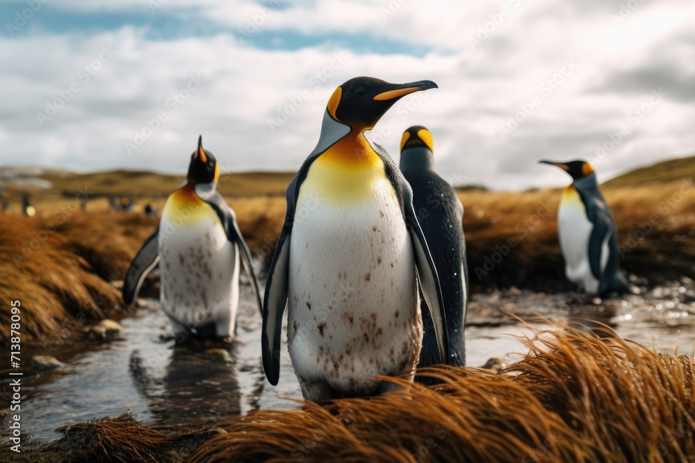 Fototapeta premium King Penguins in the Islands