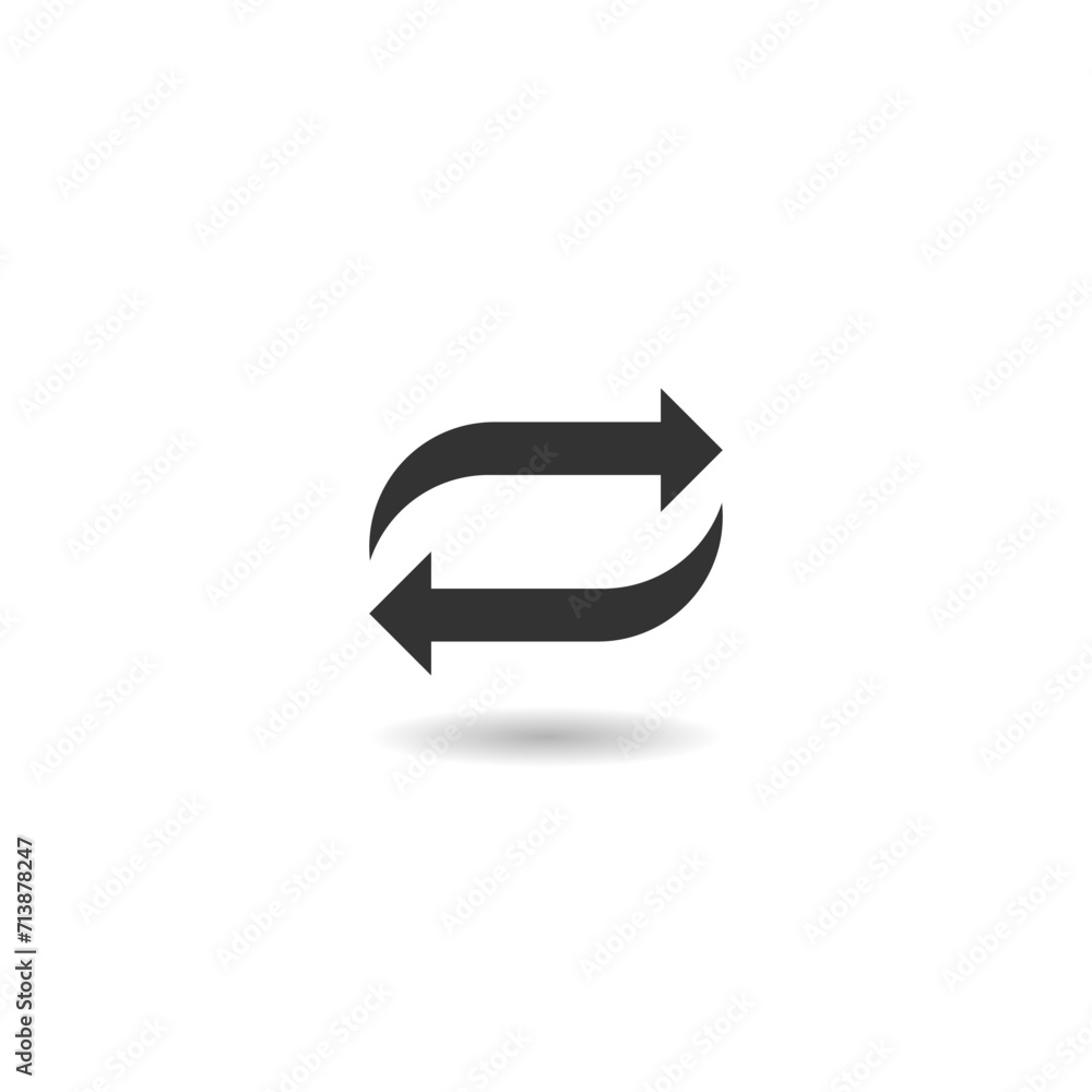 Double reverse arrow icon with shadow Double reverse arrow icon with shadow