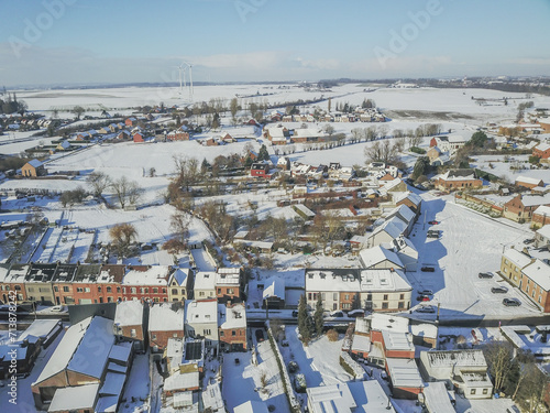 Belgique Wallonie Pont a Celles Buzet village neige hiver immobilier paysage agriculture