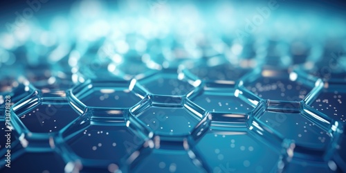 Nanotechnology Hexagonal Blue Grid Concept
