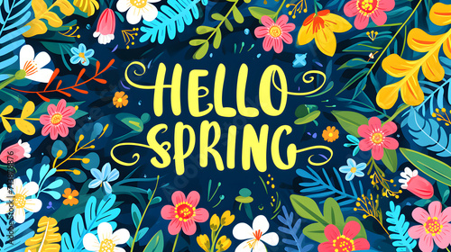 Obraz na płótnie spring greetings say hello spring