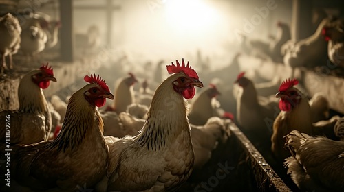 Foto a group of chickens standing next to each other