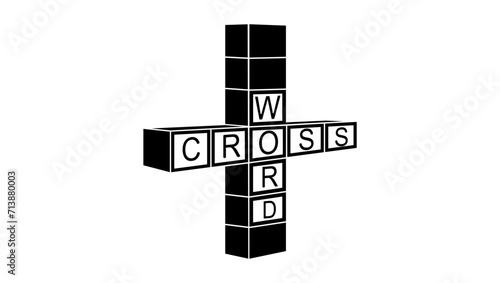 crossword sign, black isolated silhouette