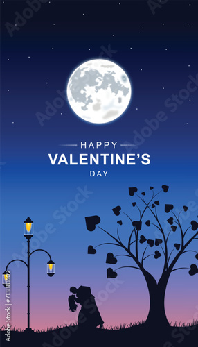 Valentine’s Day, story, poster, post, and | Red, pink, hearts, tree, Happy Valentine's Day | couple, with creative love composition of the hearts. pattern | lettering card | Cute, love | sale, |