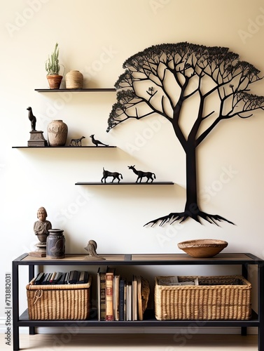 Vintage Landscape Decor: Modern Arboreal Silhouettes, Tree Design Masterpiece for Captivating Ambiance. © Michael