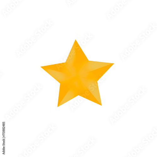 golden star isolated on white  png