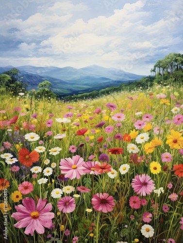 Natural Countryside Decors: Wildflower Essence in Field Painting