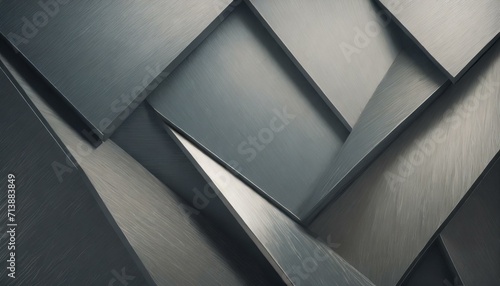 Polygonal flat decorative background with metal