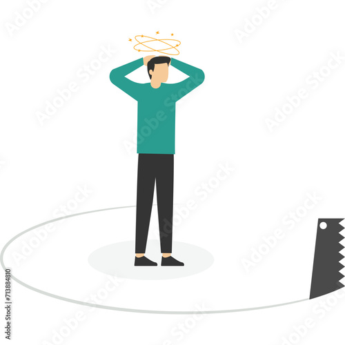 Businessman and working trap, financial scam trap, scramble for benefits, undermining business power, Vector illustration design concept in flat style

