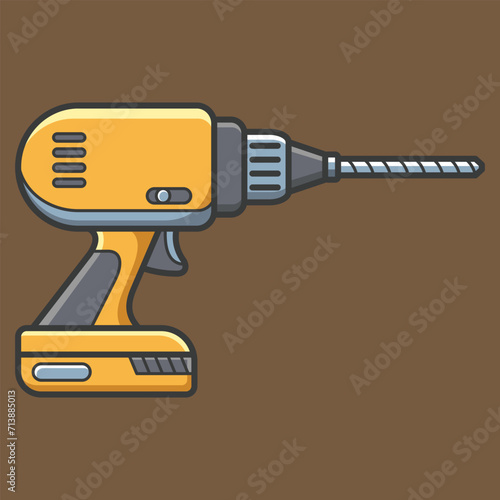 Simple cartoon carpentry and construction tools for home equipment and maintenance vector design art