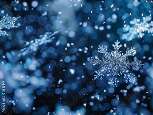 Snowflake Snowflakes Snow Macro Close-up Winter Background Wallpaper Image 
